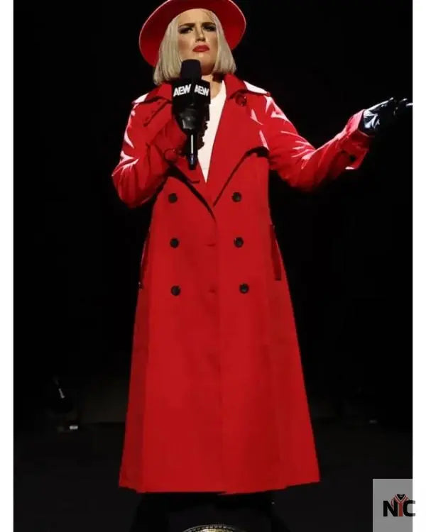 AEW Collision 2025 Toni Storm Red Wool Coat