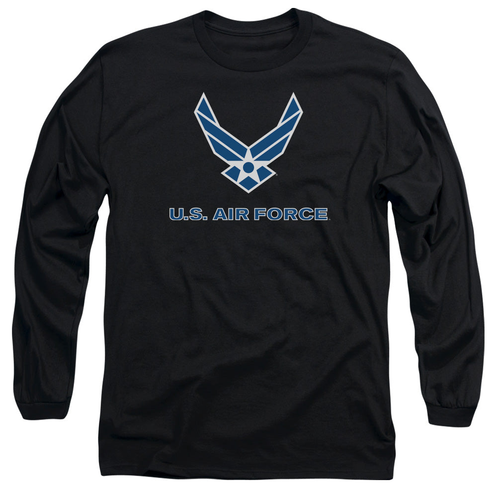 Air Force Logo Mens Long Sleeve Shirt Black Officially Licensed