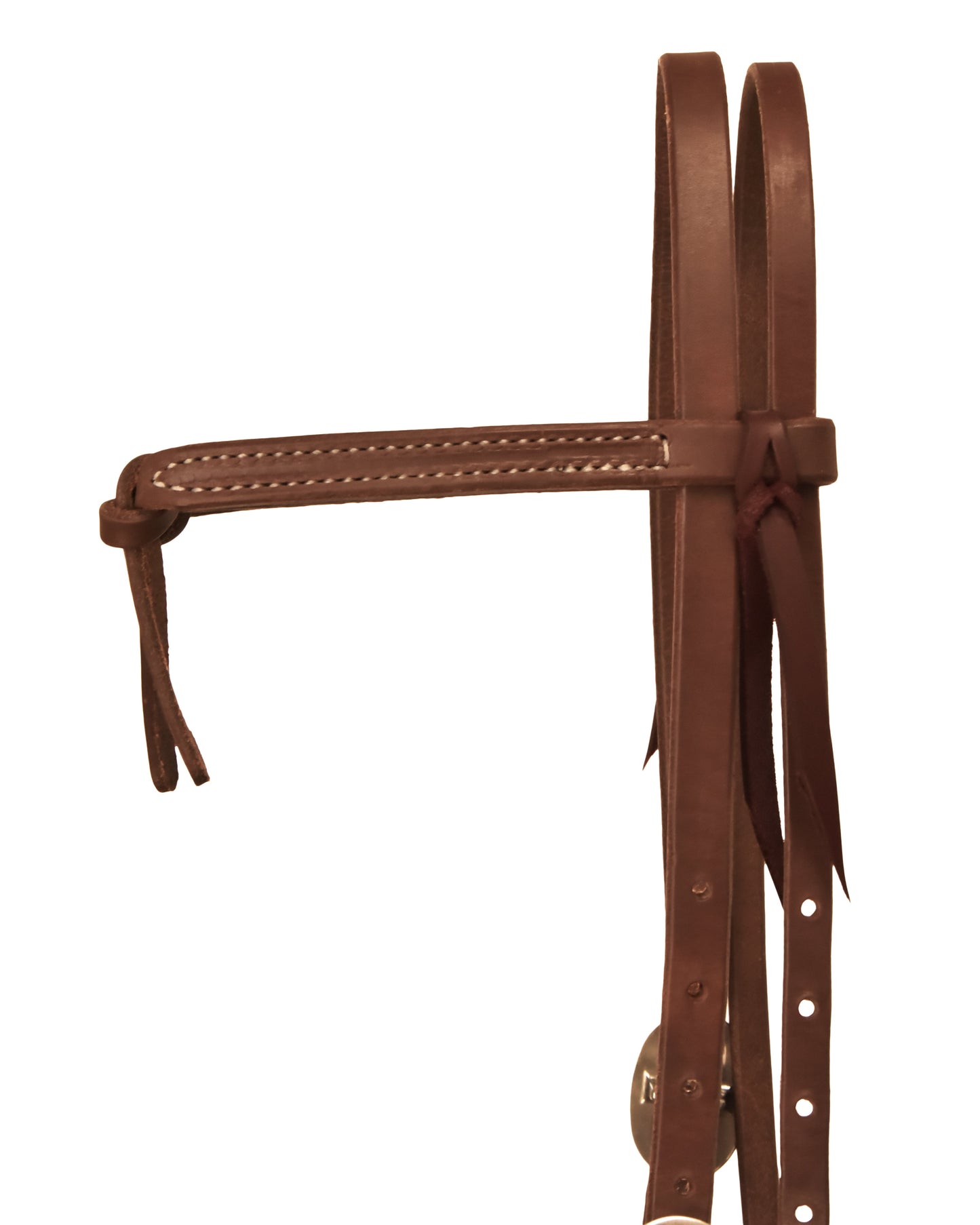 AJ Tack Oiled Harness Leather Knotted Browband Headstall