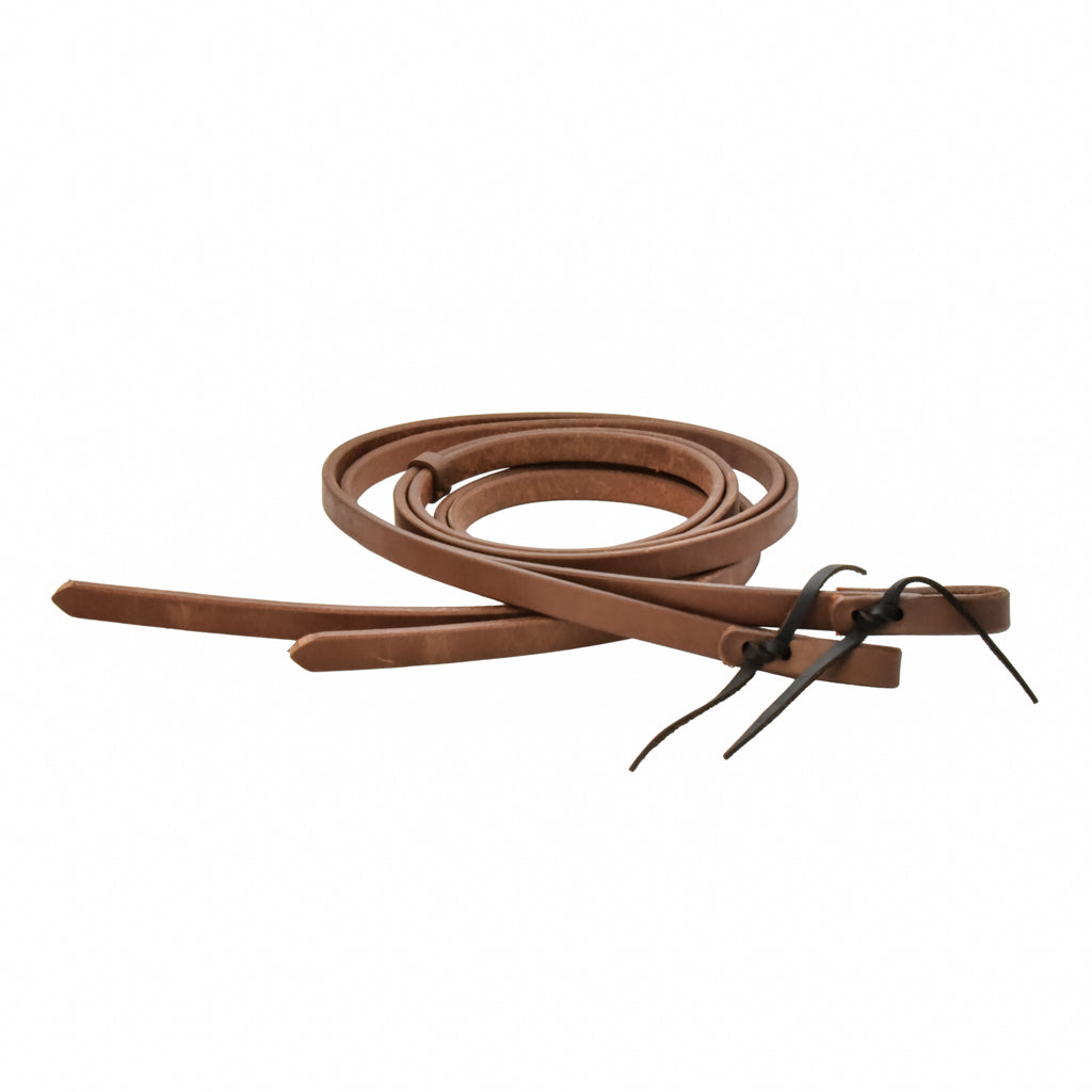AJ Tack Oiled Harness Leather Split Reins - 3/4in x 8ft