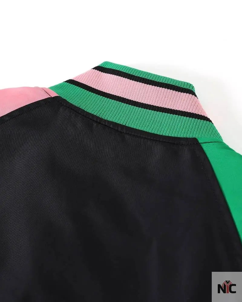AKA Black Custom Lining Bomber Jacket