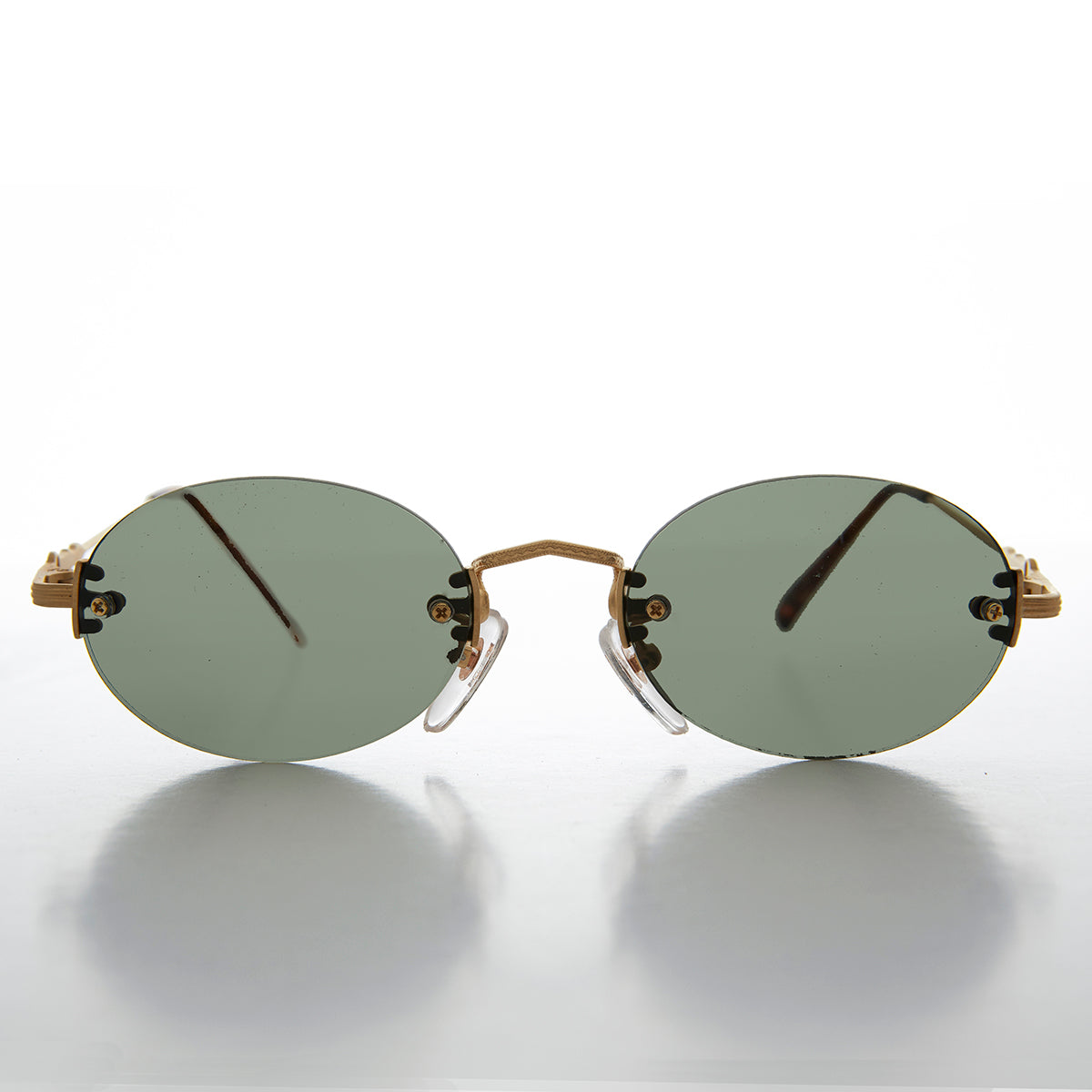 Oval Rimless Minimalistic Vintage Sunglasses - Alpha