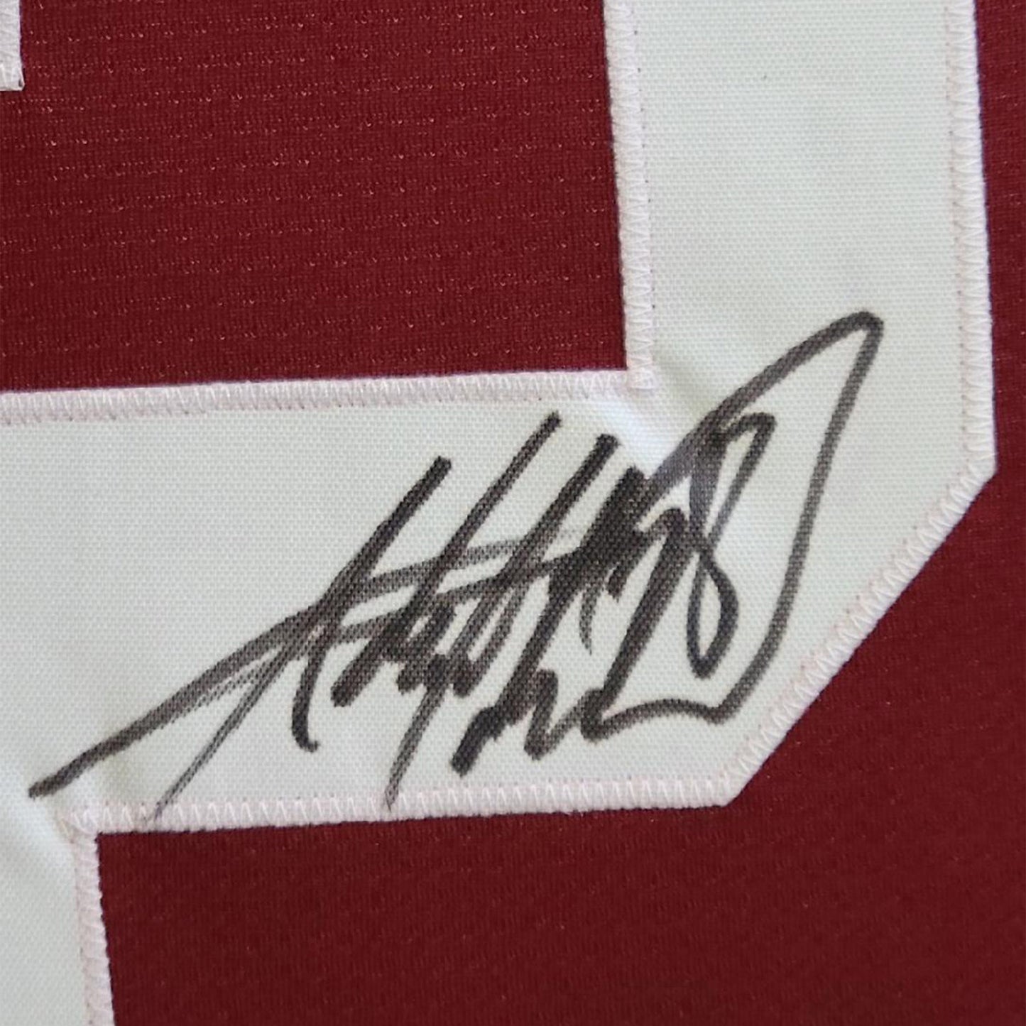 Framed Autographed/Signed Adrian Peterson 35x39 Oklahoma Maroon College Football Jersey JSA COA