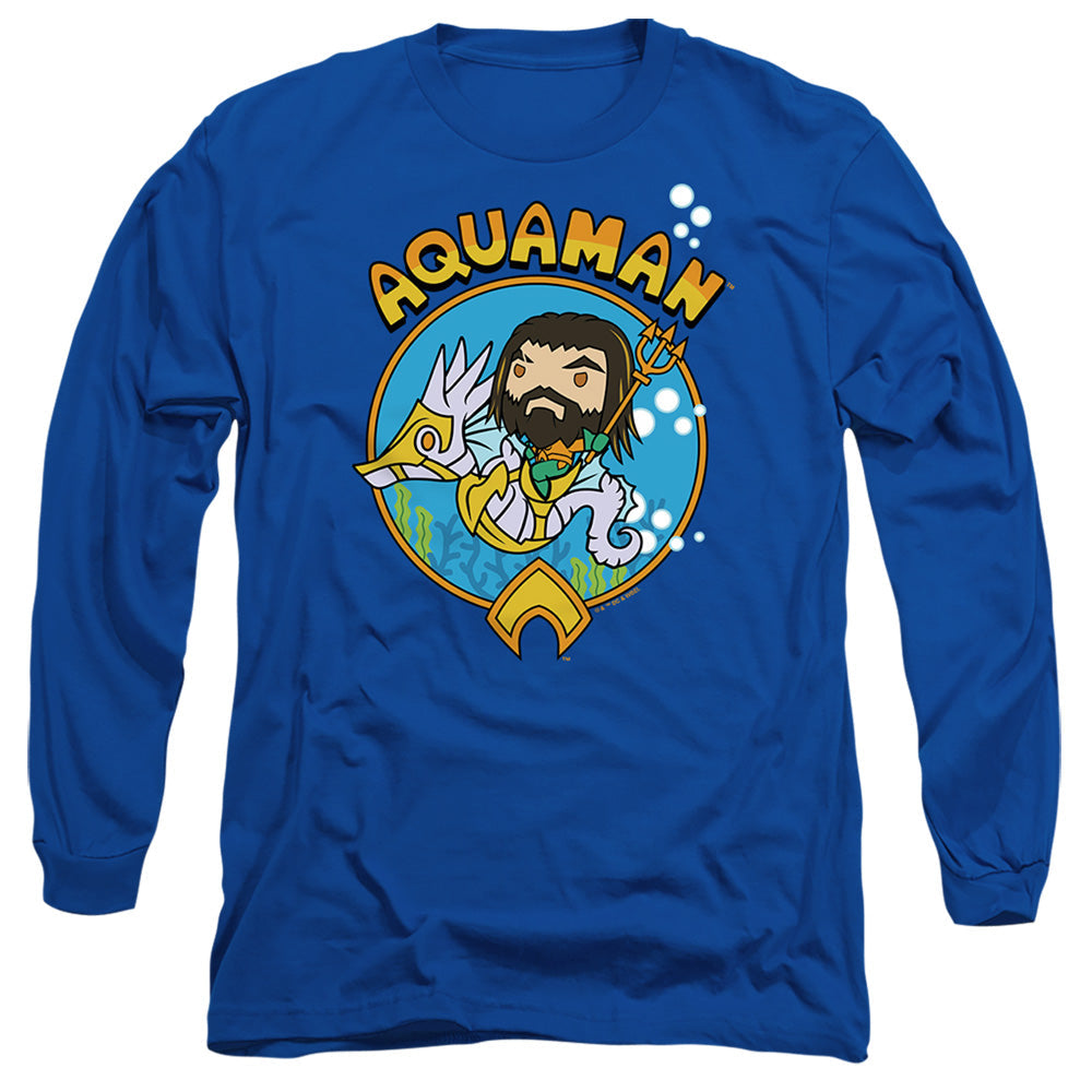 Aquaman And The Lost Kingdom Chibi Aquaman Mens Long Sleeve Shirt Royal Officially Licensed
