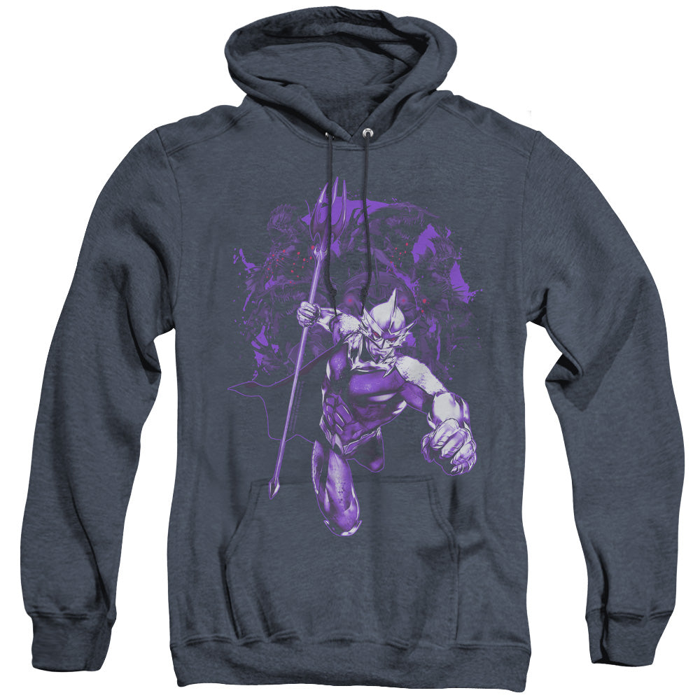 Aquaman Movie Evil Doers Mens Heather Hoodie Navy Officially Licensed