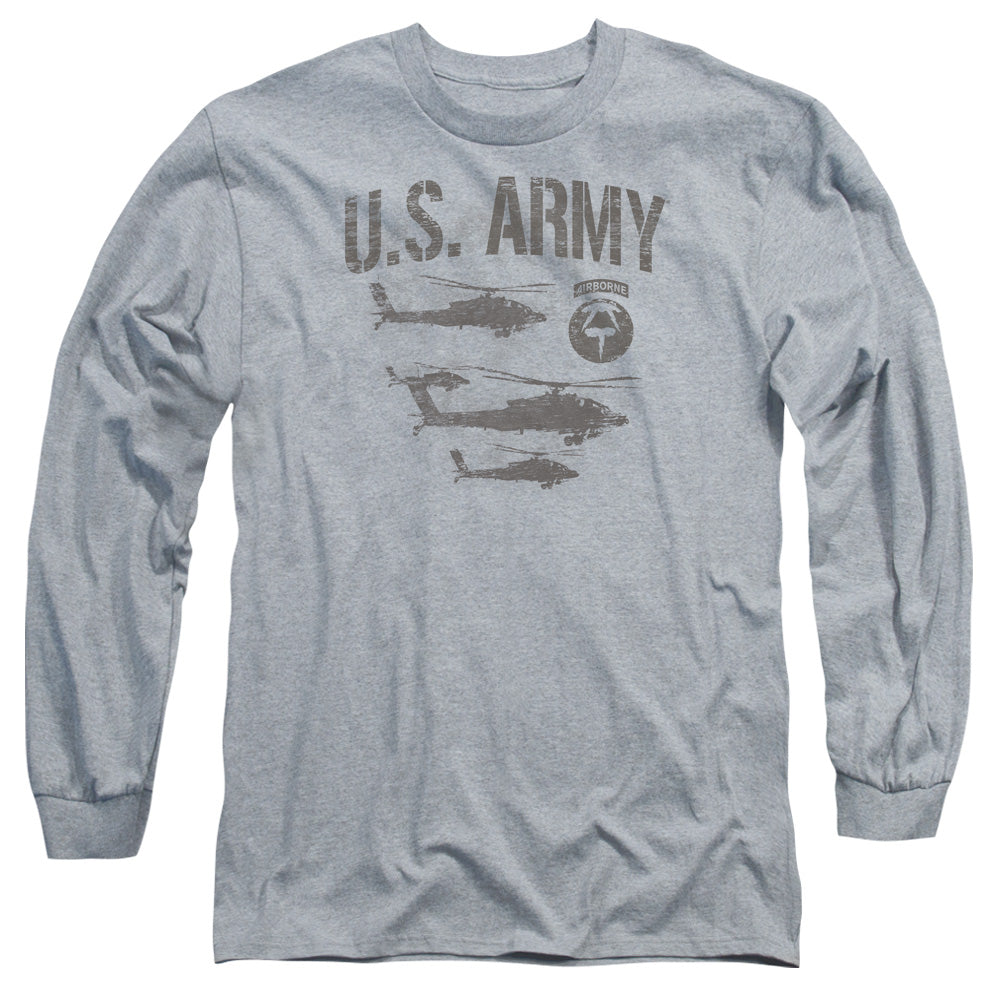 Army Airborne Mens Long Sleeve Shirt Athletic Heather Officially Licensed