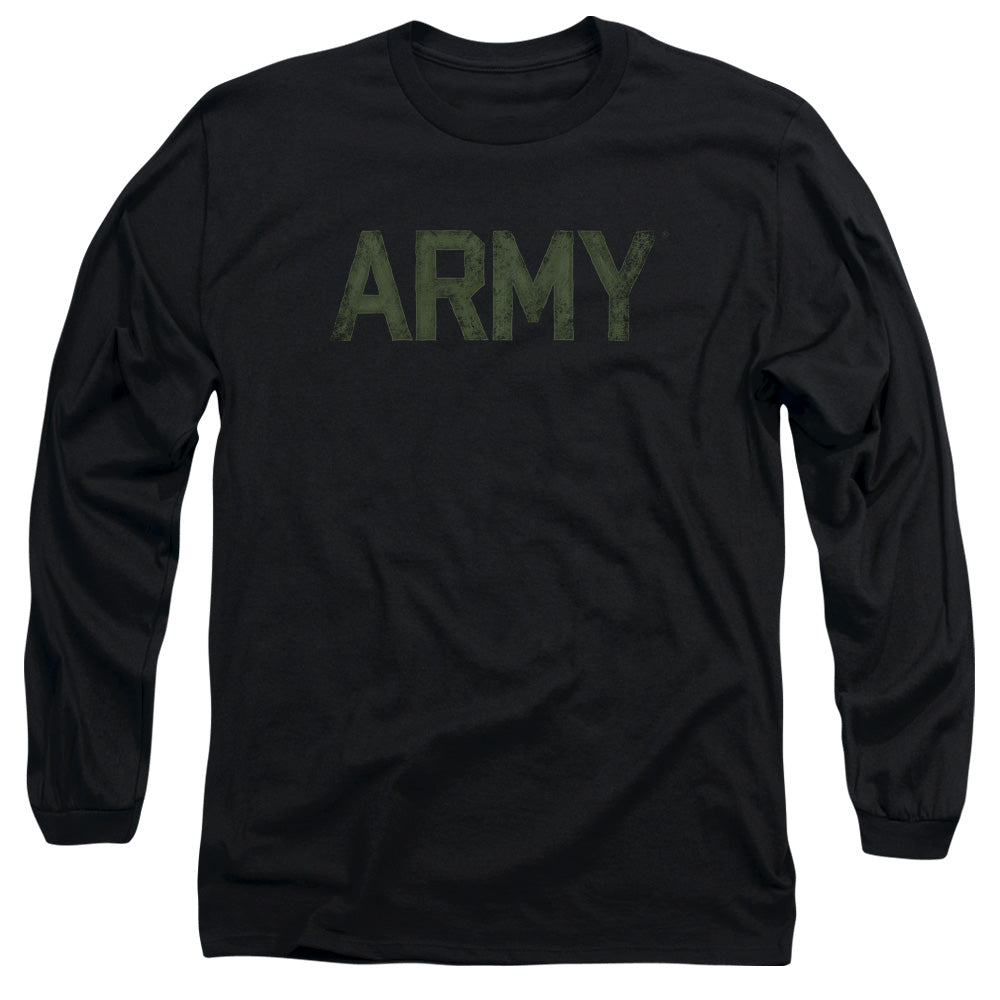 Army Type Mens Long Sleeve Shirt Black Officially Licensed