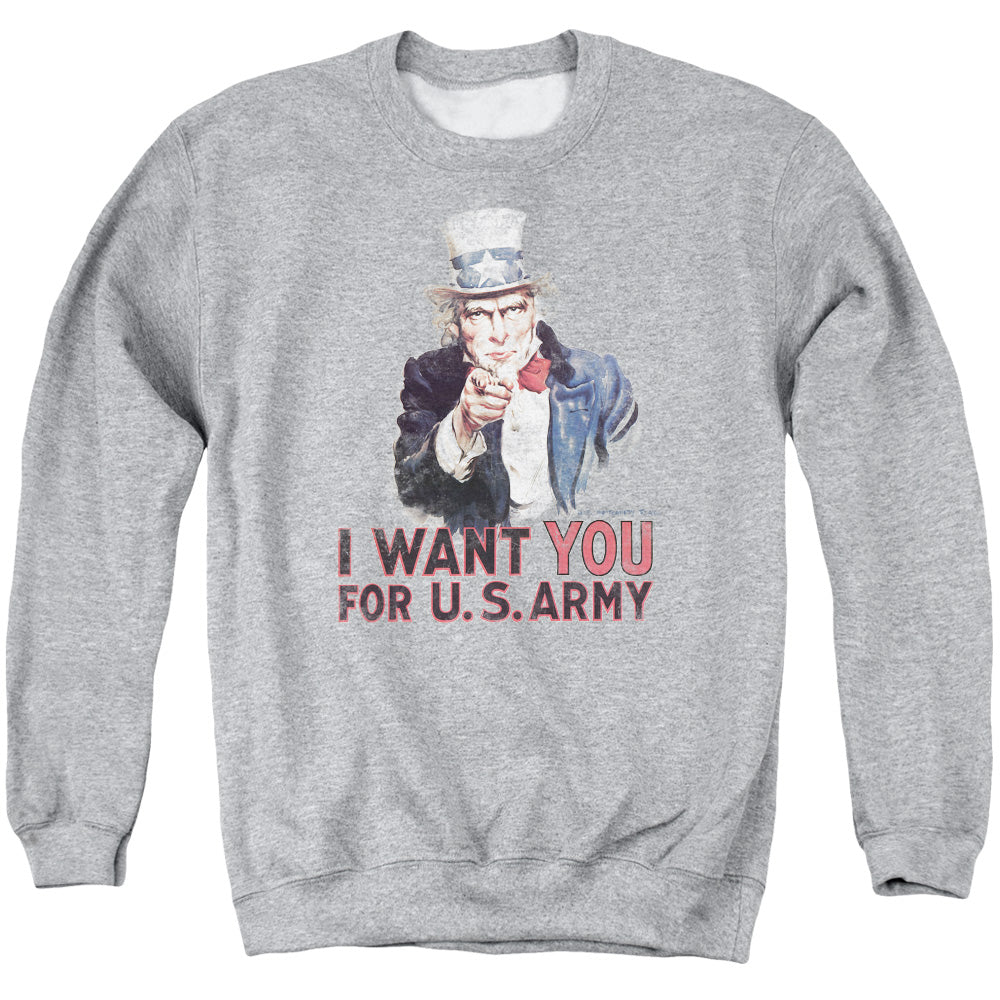 Army I Want You Mens Crewneck Sweatshirt Athletic Heather
