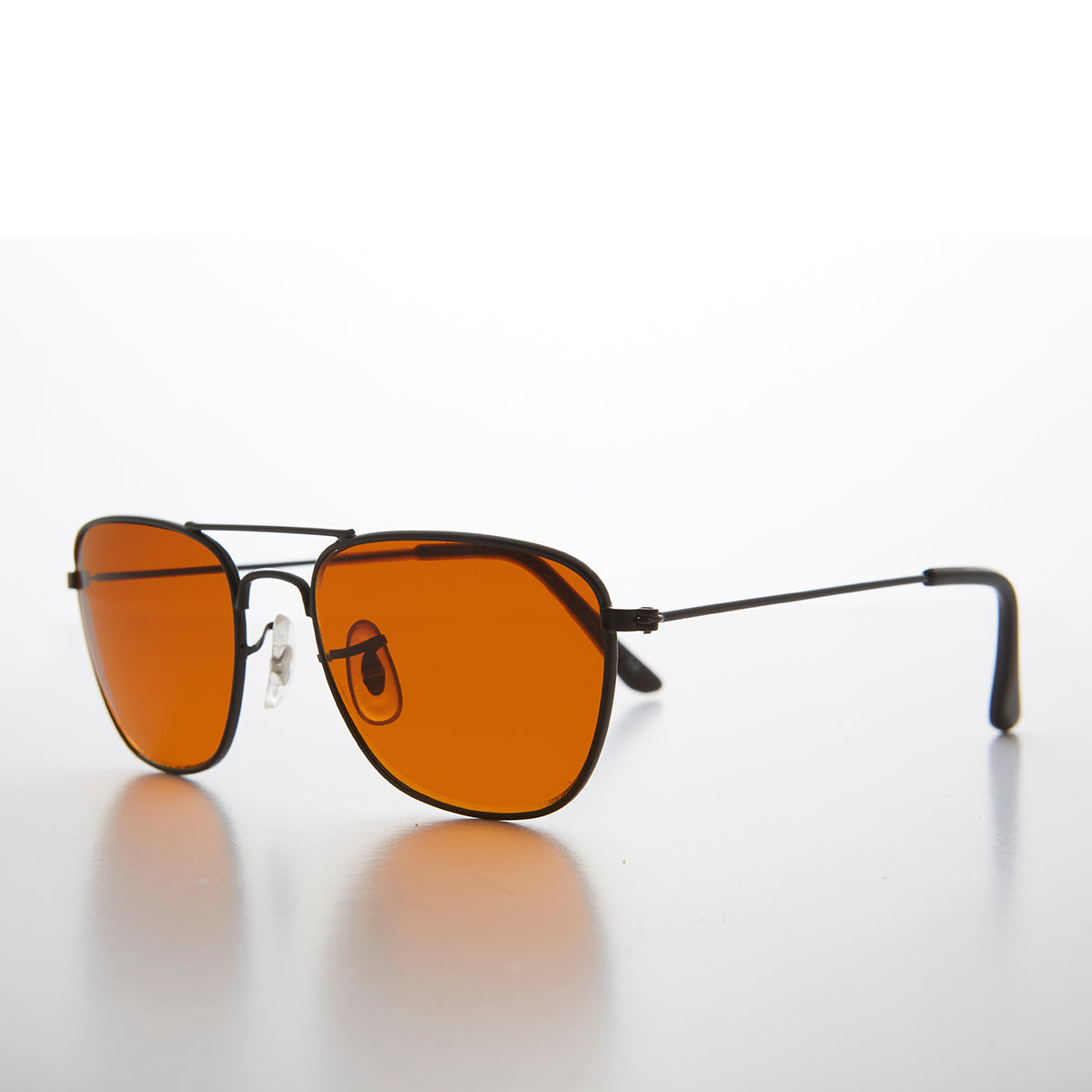Small Square Amber Colored Lens Aviator - Areo