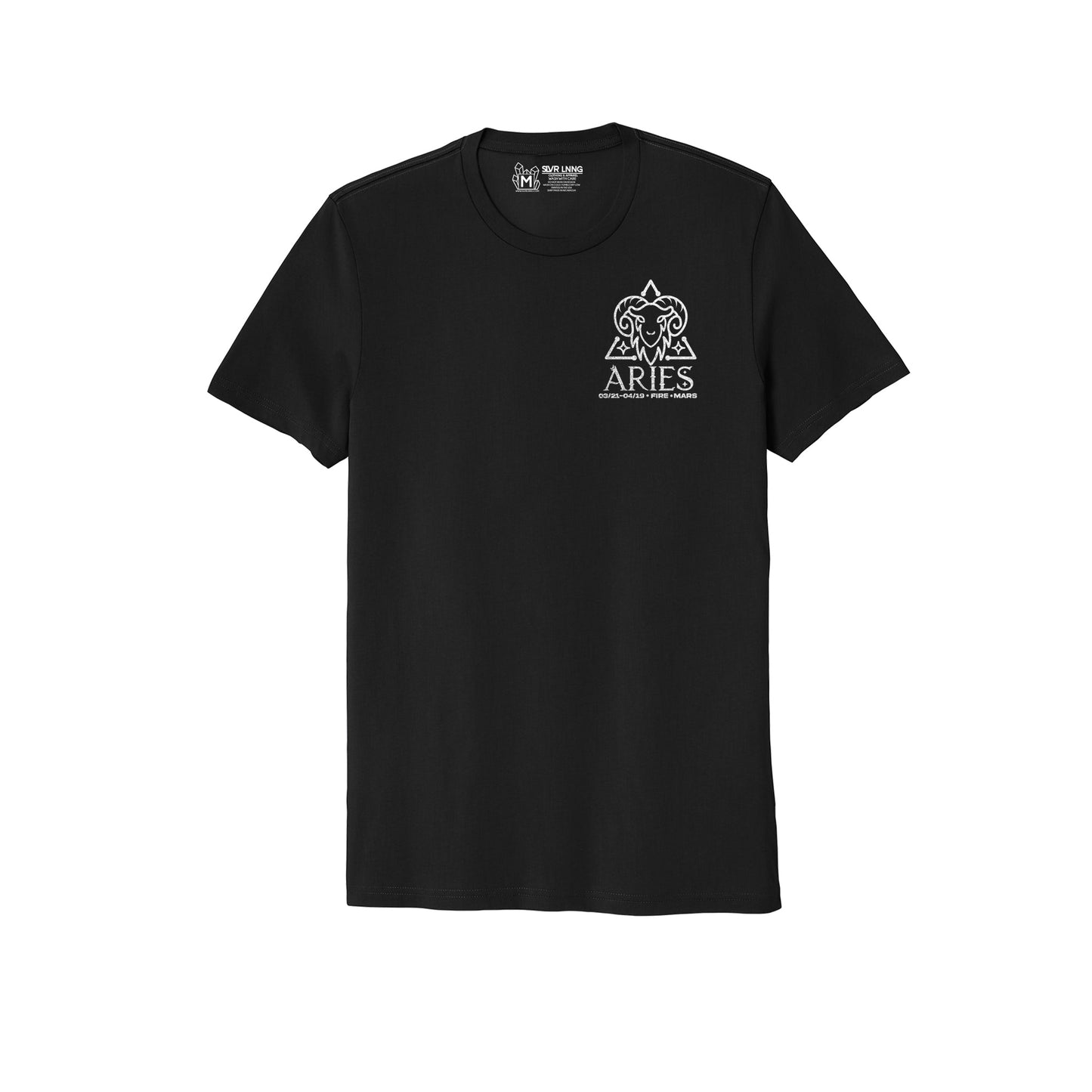 Zodiac Line -**SELECT YOUR ZODIAC SIGN** - Unisex 100% Organic Cotton T infused with Metallic Silver Moonstone