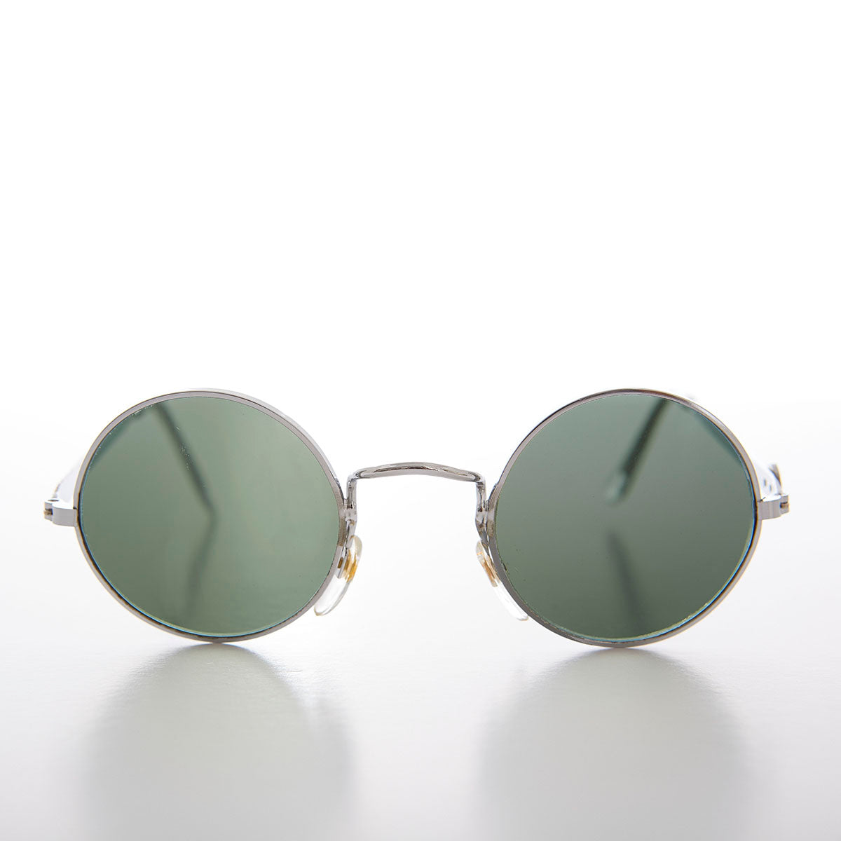 Round Sunglass with Peace Sign and Glass Lens - Arrow