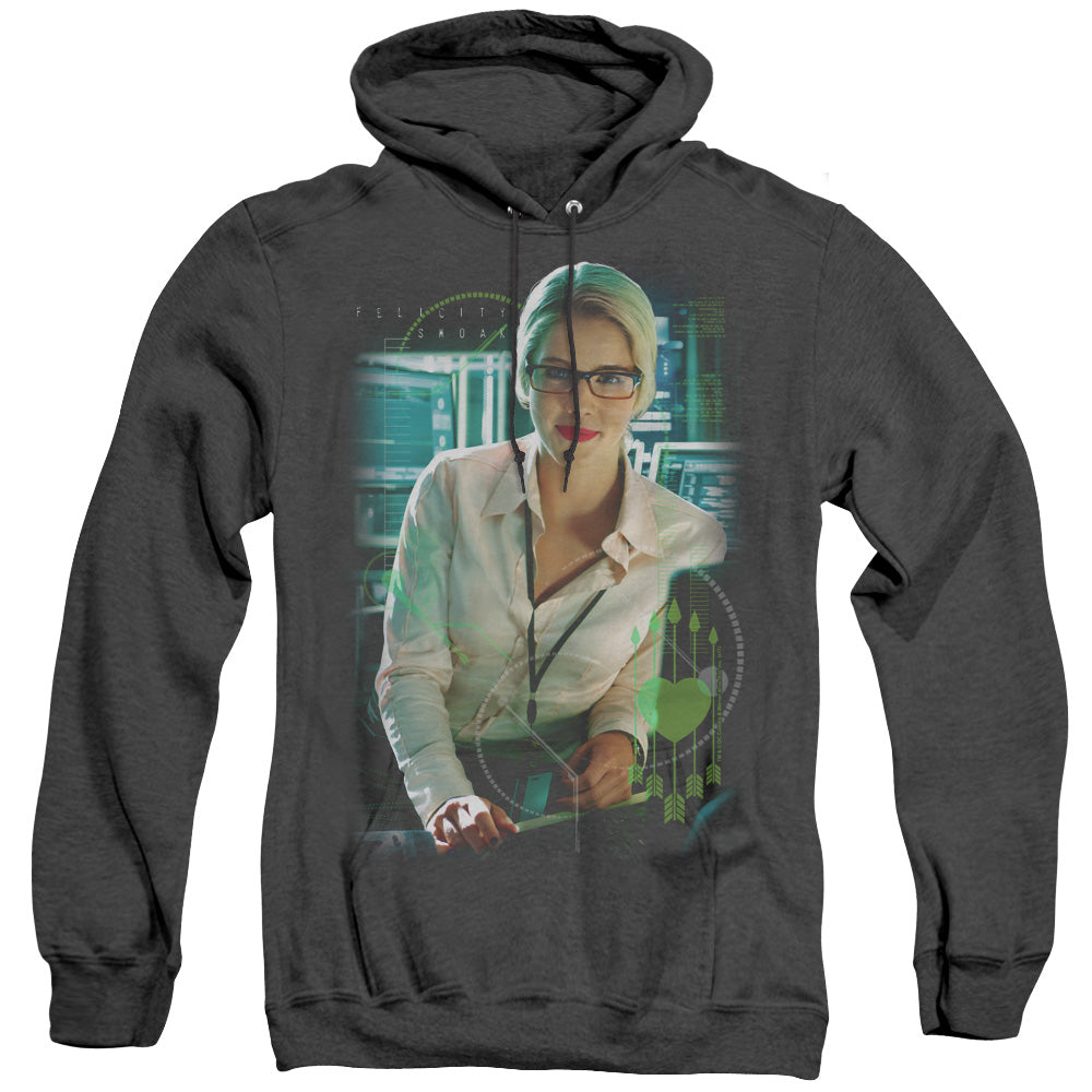 Arrow Felicity Smoak Heather Mens Hoodie Black Officially Licensed