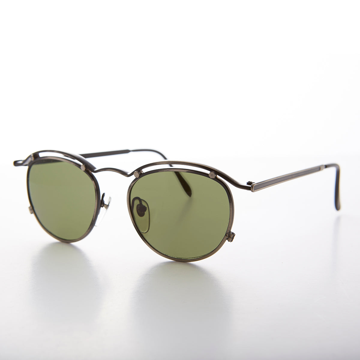 Round Gold Industrial Vintage 90s Sunglasses - Axl