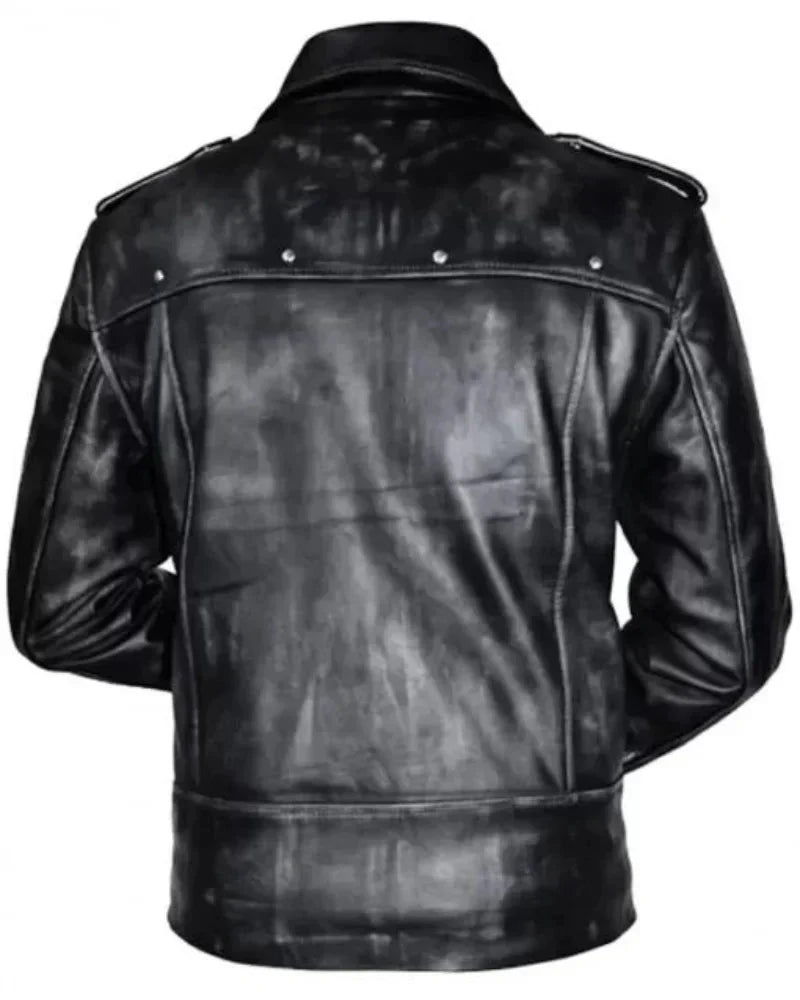 Aaron Paul A Long Way Down Leather Black Jacket