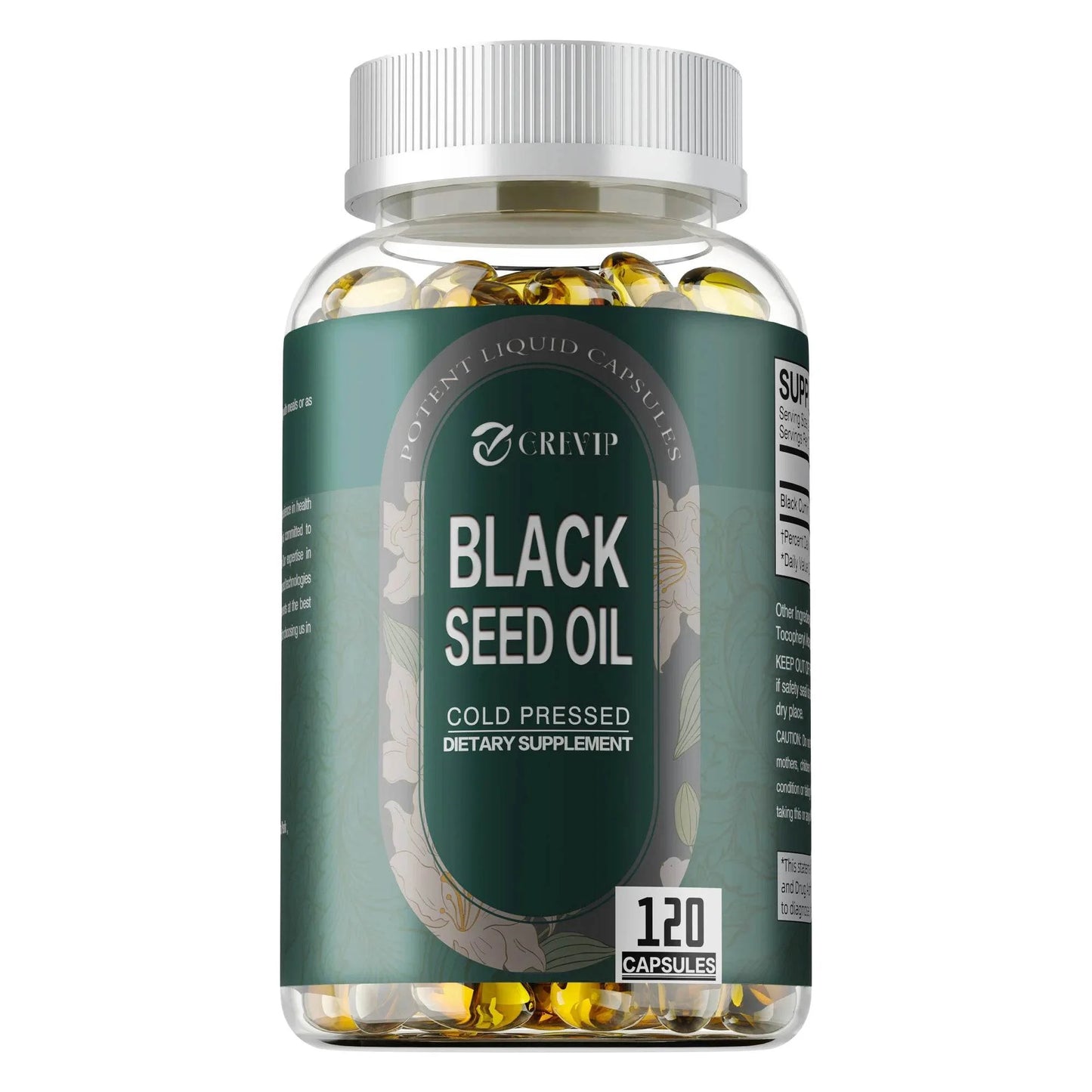 Black Seed Oil - Supports Skin, Digestion, Joints, Immune Health, Promotes Hair Growth - 120 Capsules