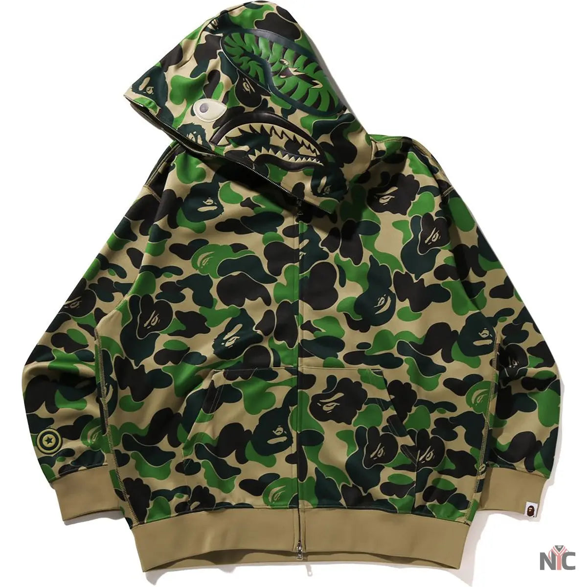 Abc Camo Polyester Relaxed Fit Shark Full Zip Hoodie M