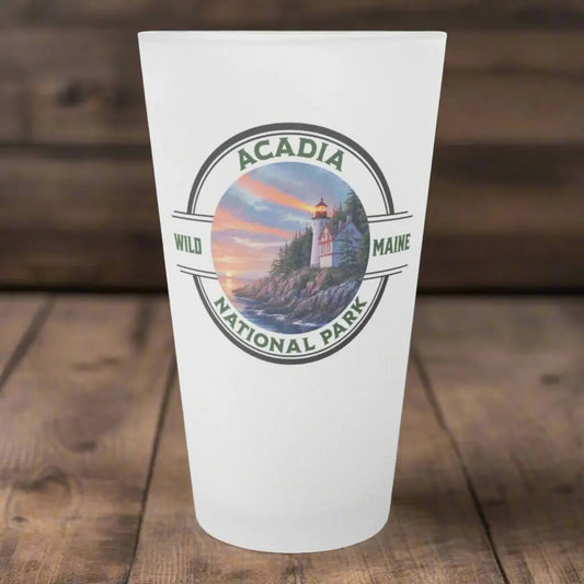 Acadia National Park Frosted Pint Coastal Lighthouse Stamp