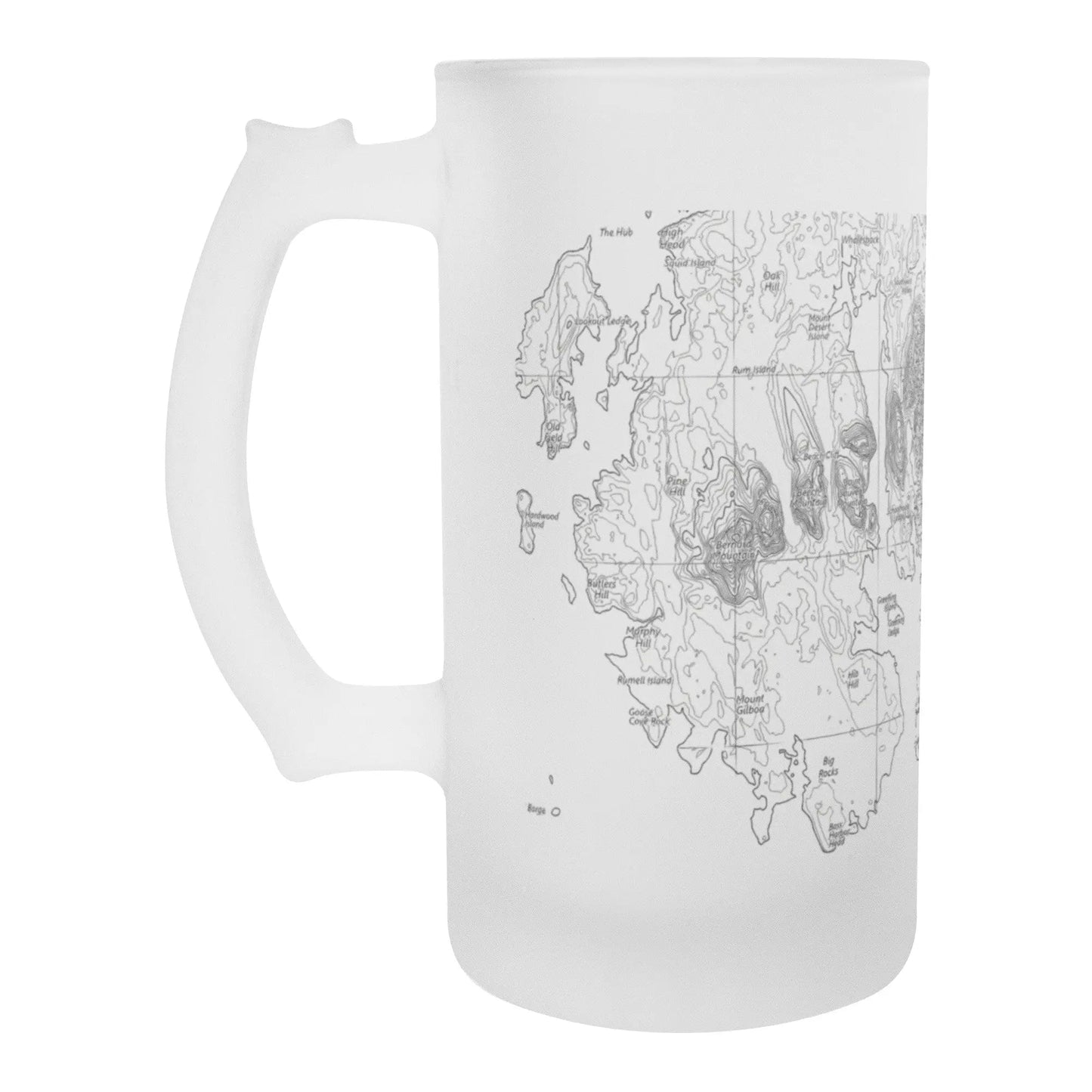 Acadia National Park Topographic Frosted Topographic Pint Glass