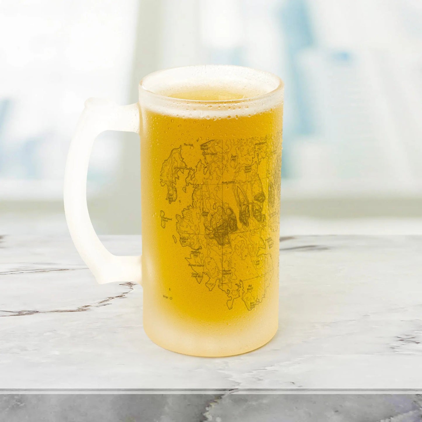 Acadia National Park Topographic Frosted Topographic Pint Glass
