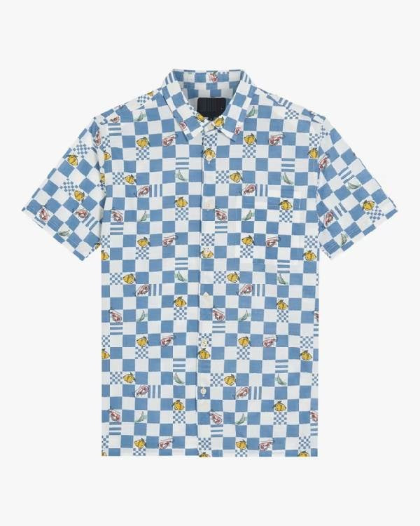 Access Daily Paul Zahn Blue and White Check Shirt