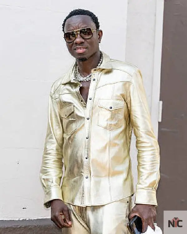 Actor Comedian Michael Blackson Metallic Shirt