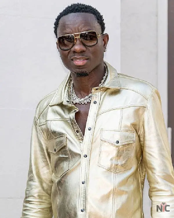 Actor Comedian Michael Blackson Metallic Shirt