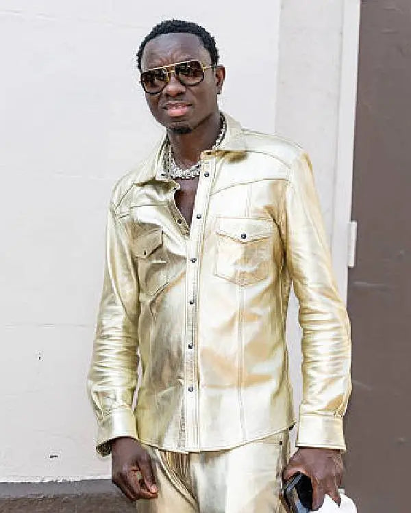 Actor Comedian Michael Blackson Metallic Shirt