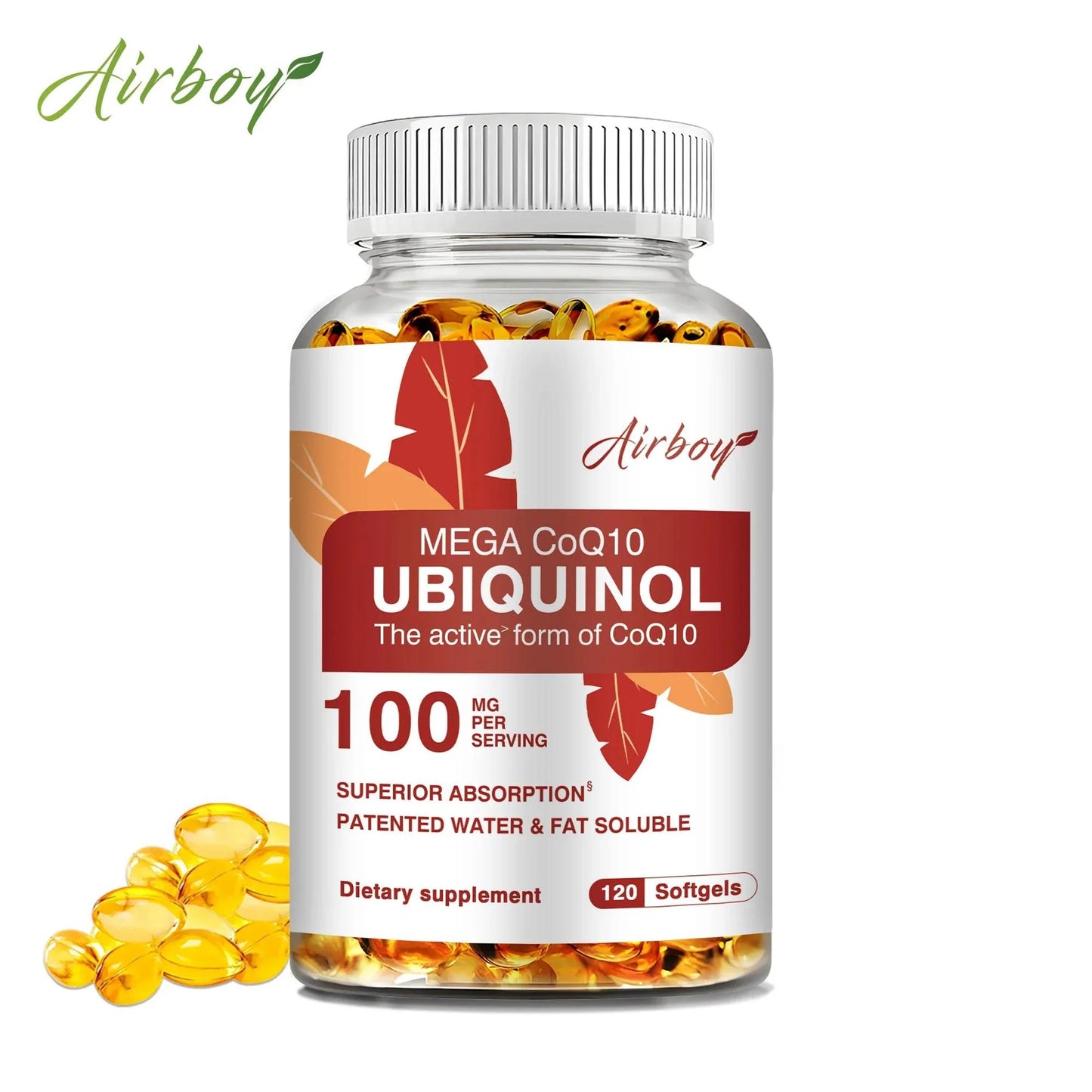 Ubiquinol CoQ10 100mg - Antioxidant, Support Brain, Heart & Cardiovascular Health, Balance Blood Pressure - 120 Capsules