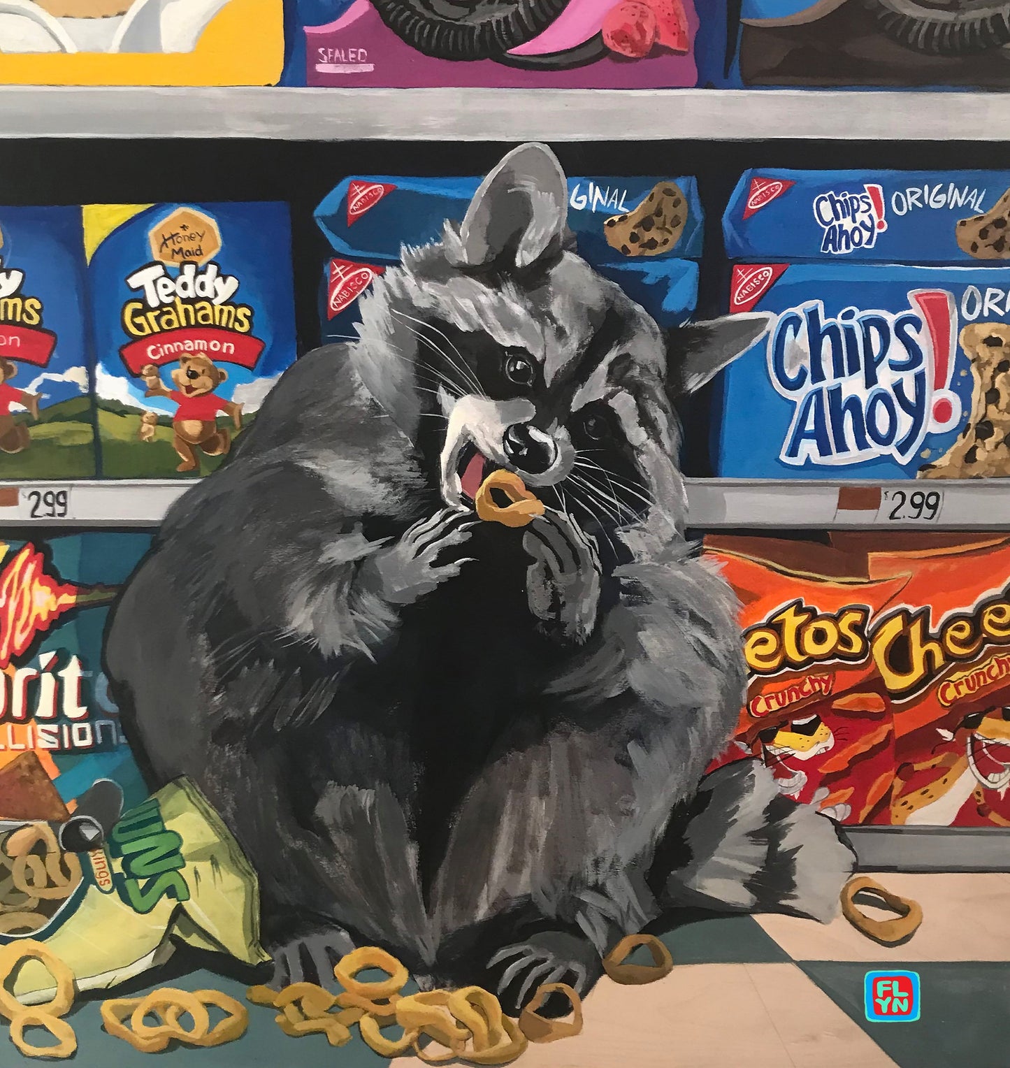 Clean-up Aisle 12 Raccoon Print