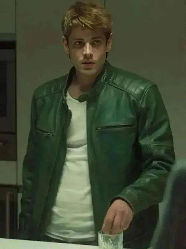 Alberto Olmo Bad Influence 2025 Green Leather Jacket