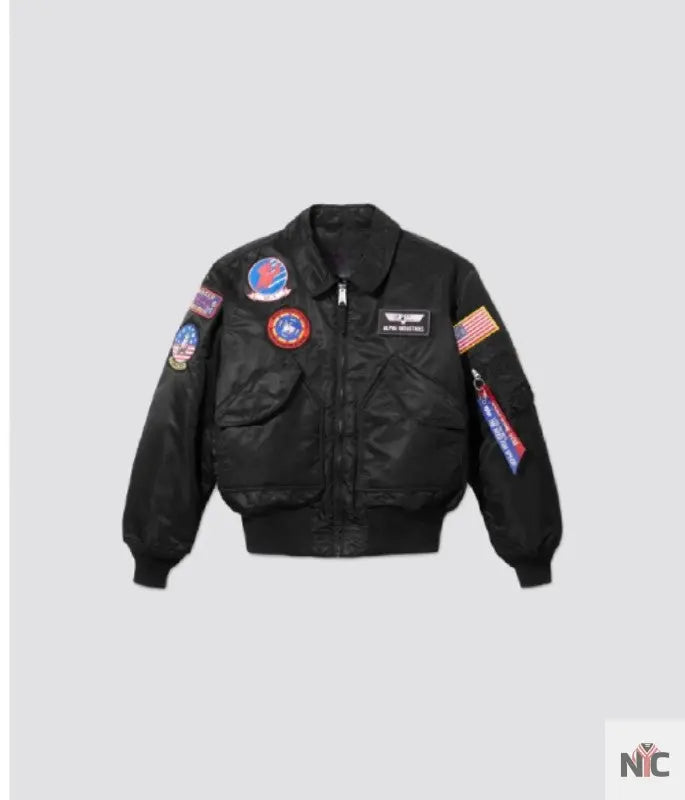 Alpha X Top Gun Bomber Black Jacket