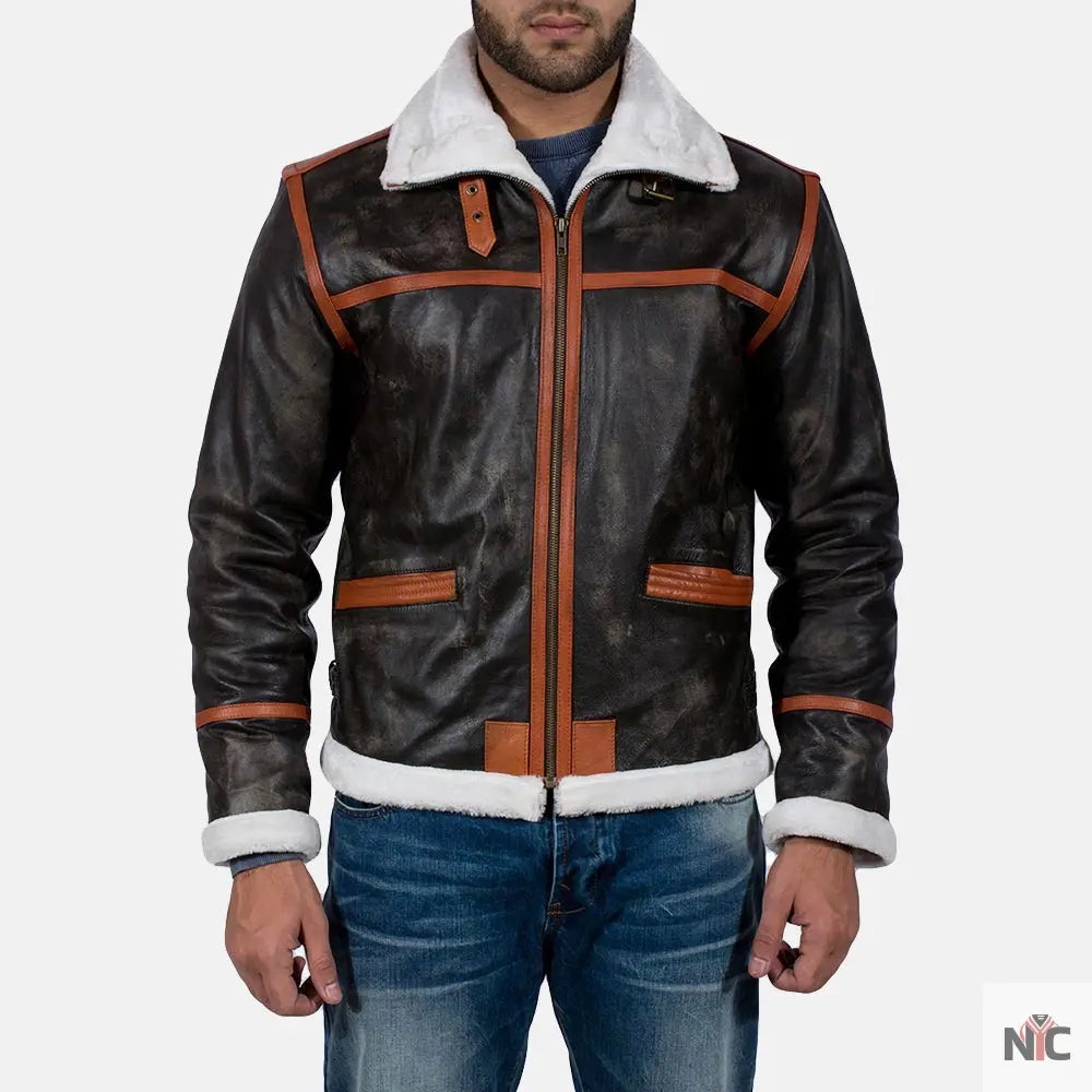 Alpine Brown Fur Leather Jacket