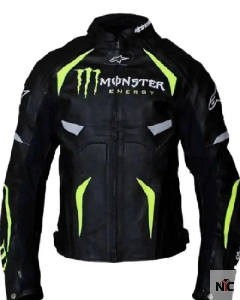 Alpinestars Monster Energy Scream Motorcycle Black Leather Jacket