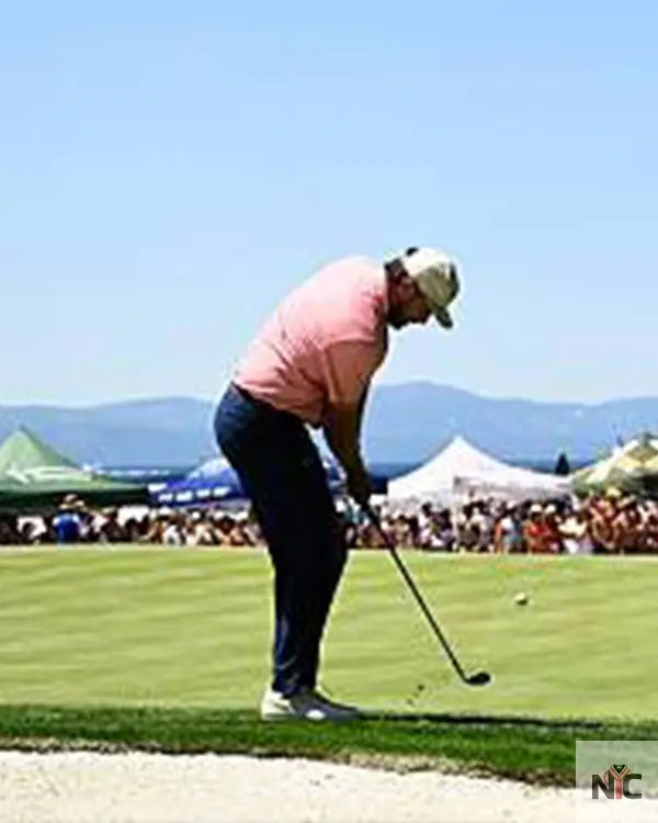 American Century Championship Travis Kelce Pink Polo Shirt