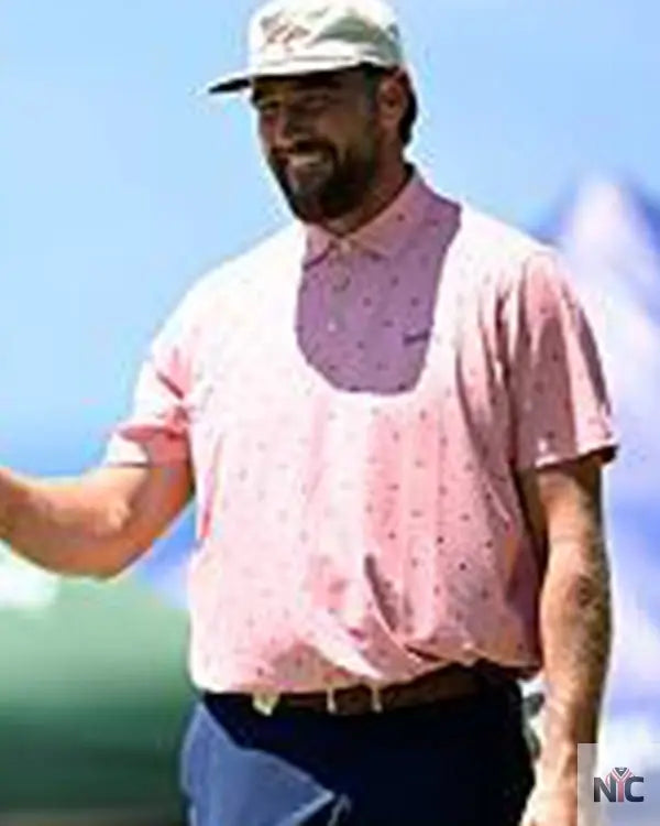 American Century Championship Travis Kelce Pink Polo Shirt