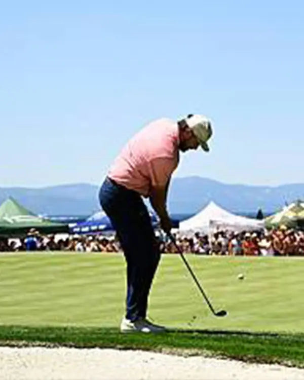 American Century Championship Travis Kelce Pink Polo Shirt