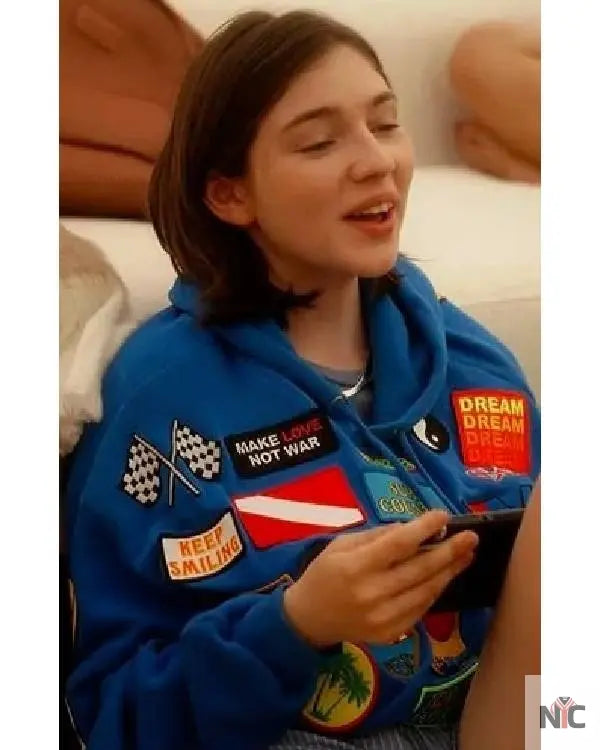 And Just Like That Alexa Swinton Blue Patch Hoodie