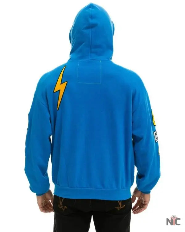 And Just Like That Alexa Swinton Blue Patch Hoodie