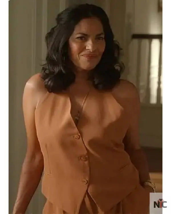 And Just Like That Seema Patel Brown Vest