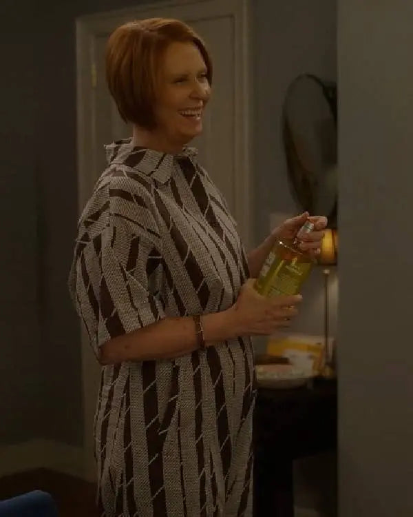 And Just Like That Cynthia Nixon Striped Jumpsuit