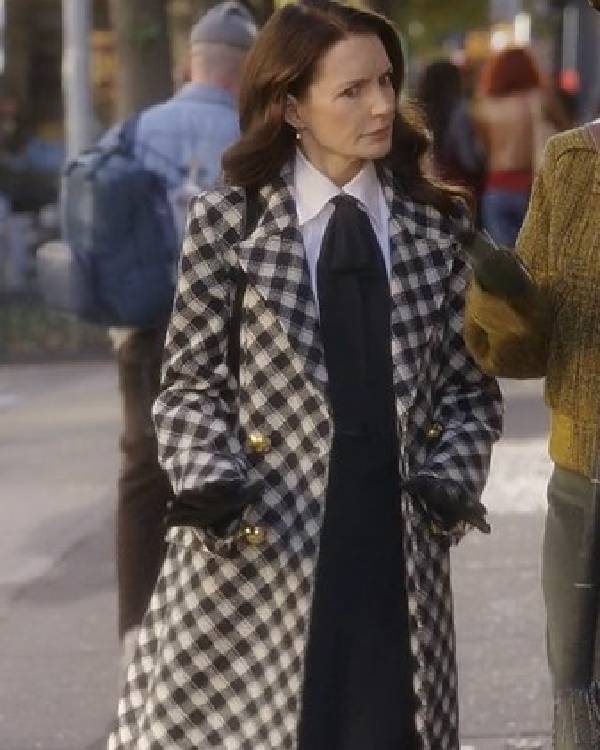 And Just Like That Kristin Davis Check Print Coat