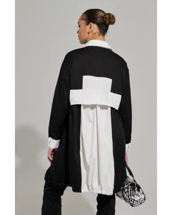 And Just Like That S03 Bonnie Milligan Colorblock Shirt Dress