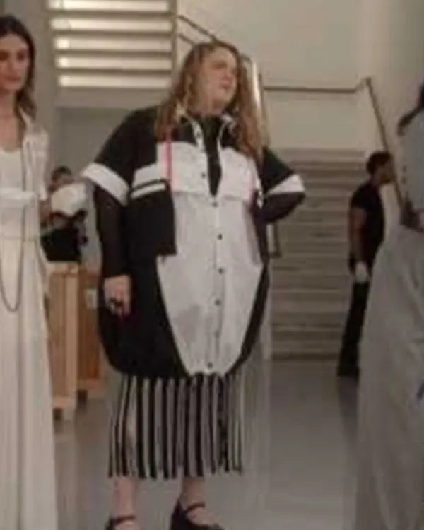 And Just Like That S03 Bonnie Milligan Colorblock Shirt Dress