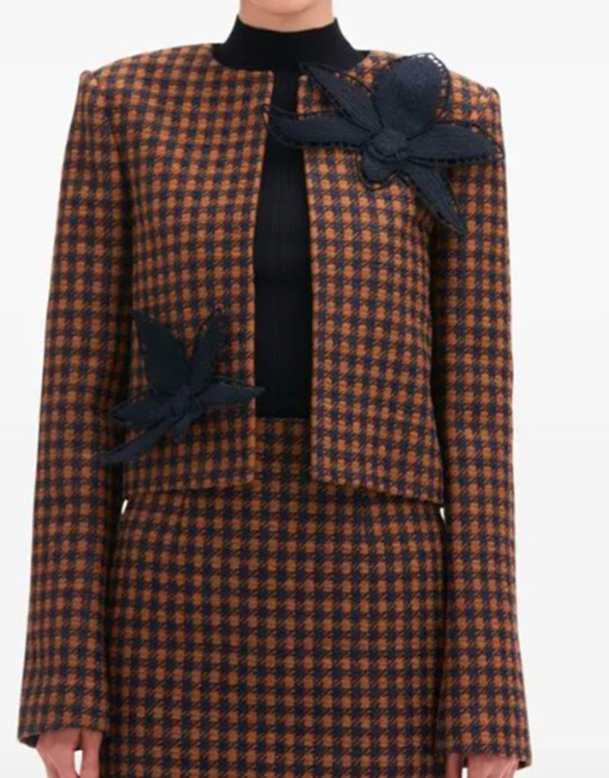 And Just Like That S03 Charlotte York Checked Orchid Jacket