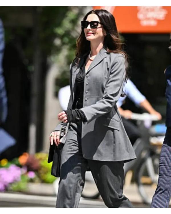 Anne Hathaway Devil Wears Prada 2 Grey Blazer