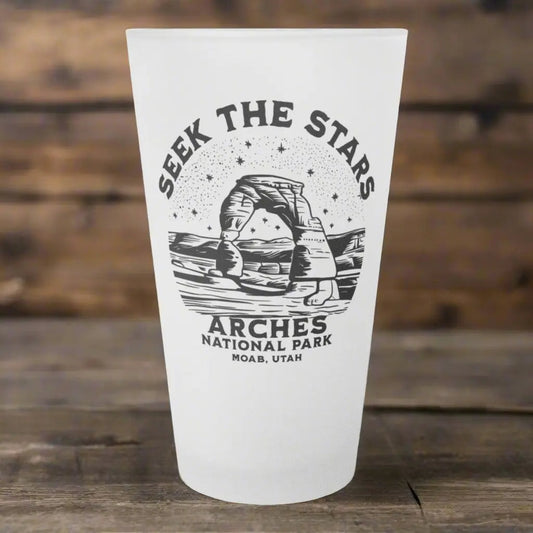 Arches National Park Frosted Pint Glass Seek The Stars
