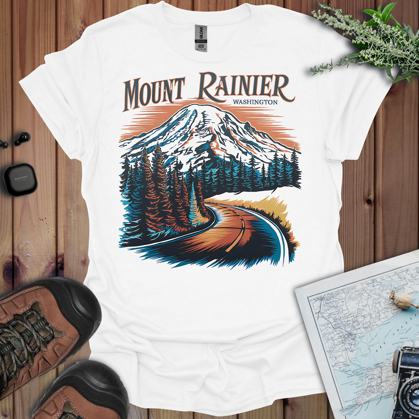 Mount Rainier Washington Unisex Fit Softstyle T-Shirt