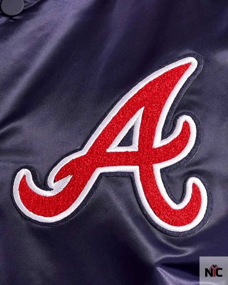 Atlanta Braves World Series Navy Varsity Satin Jacket