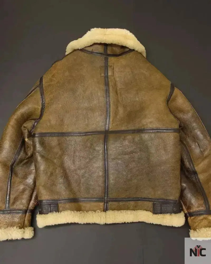 Avirex B-3 Brown Shearling Leather Flight Jacket