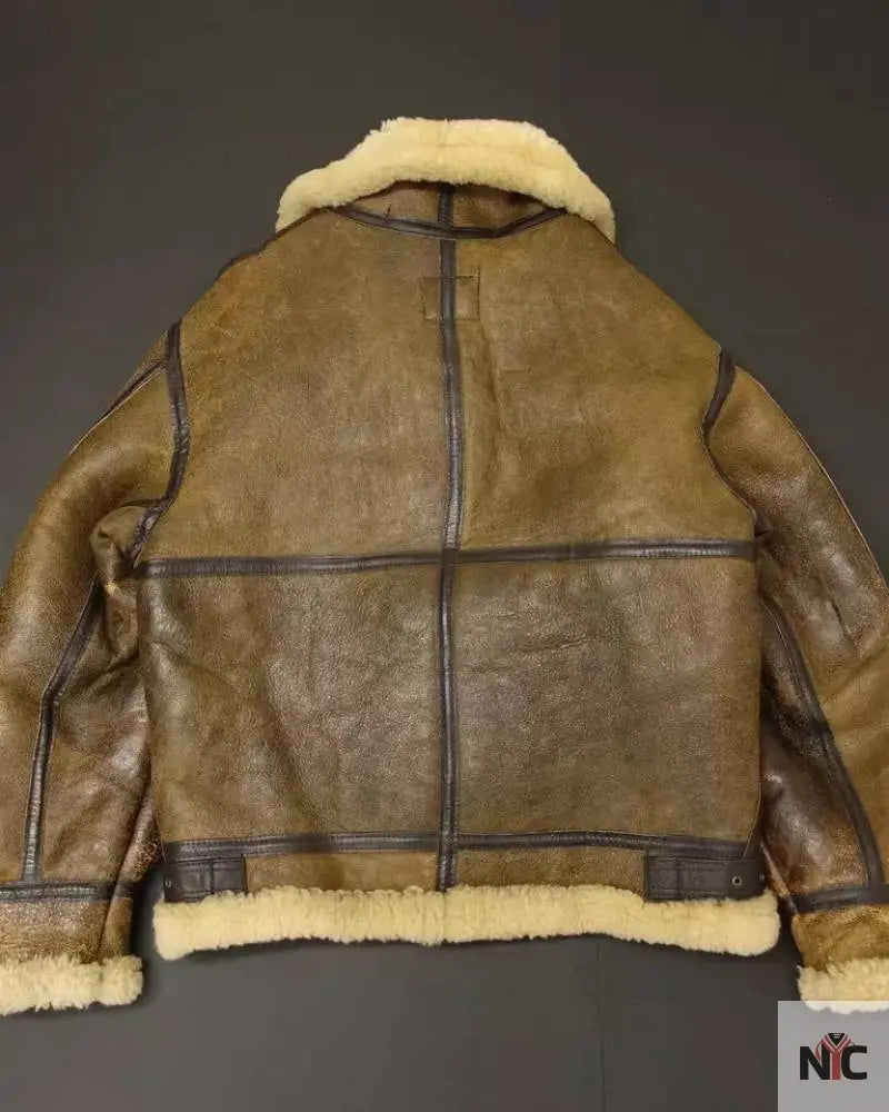 Avirex B-3 Brown Shearling Leather Flight Jacket